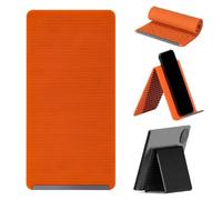 Portable Foldable Silicone Phone Holder,Flexible Silicone Aluminum 3-in-1 Phone/tablet/laptop Mobile Stand, Rollable Bendable Into Any Shape Any Shaped, No-slip Desk Mount for Small Devices (Orange)