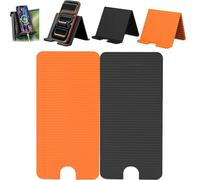 Portable Foldable Silicone Phone Holder,Flexible Silicone Aluminum PhoneHolder,Universal Portable Non-Slip Desktop Mount for All Cell Phones Laptops Tablets Travel,Work,Home Use (Orange+Black)