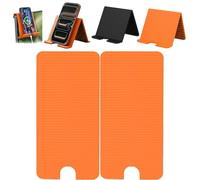 Portable Foldable Silicone Phone Holder,Flexible Silicone Aluminum PhoneHolder,Universal Portable Non-Slip Desktop Mount for All Cell Phones Laptops Tablets Travel,Work,Home Use (2*Orange)