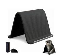 Portable Foldable Silicone Phone Holder Stand,Bendable Freely into Any Shape, Multi-Angle Adjustable Anti-Slip Desktop Mount for Phones, Tablets & Small Devices, Ergonomic Portable Holder (Black)