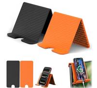 Portable Foldable Silicone Phone Holder With Charging Slot, Bendable Freely into Any Shape, Universal Adjustable Anti-Slip Desktop Mount,Flexible Silicone Aluminum Phone Holder Stand (2PCS)