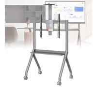 Portable Foldable Smart Board Stand for Interactive Whiteboard and TV with Lockable Wheels, Ideal for Office, Classroom, and Home Use