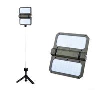 Portable Foldable Solar Lantern With 3000mah Rechargeable For Battery And Adjustable Stand For Outdoor Camping And Garage Use Green