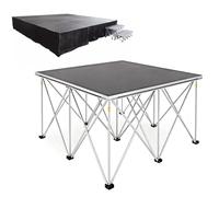 Portable Foldable Stage Platform 1.2x4ft 3x3ft, Modular Aluminum Truss Performance Stage Stand for Music Festivals, Corporate & School Events(39.5x39.5x15.7in/100x100x40cm)