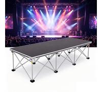 Portable Foldable Stage Platform, Aluminum Alloy Quick Setup Riser Stages, Non-Slip Surface for Live Music, Wedding, School Auditorium