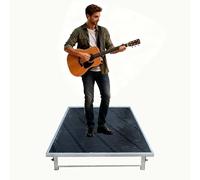 Portable Foldable Stage Platform, Modular Unit Stage Riser with Non-slip Pad, Performance Deck Stand for Concert, Wedding, School Events, Height 40cm (15.75in)
