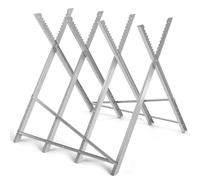 Portable Foldable Steel Sawhorse Sawbuck with 100 KG Weight Capacity Gymax Silver One Size