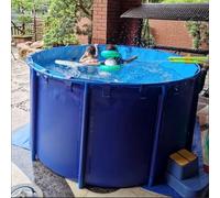 Portable Foldable Swimming Pool 60-120 CM Tall Round Above Ground Pool for Kids & Adults Ideal for Family Patios Easy Set Up Compact Design (1X1m/3.3X3.3FT)