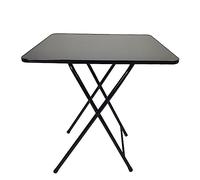 Portable Foldable Table for 4, Compact Outdoor Folding Dinner Desk, Square MDF Design for Home Office & Study, Lightweight and Easy to Store (Black)