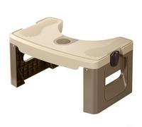 Portable Foldable Toilet Potty Stool with Nonslip Base for Adults Designed to Improve Bathroom Posture and Comfort (Khaki)