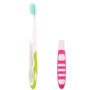 Portable Foldable Toothbrush - Folding Backpacking Toothbrush - with Soft High-Density Bristles Caterpillars Compact for Business Trip
