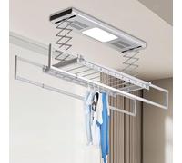 Portable Foldable Tripod Clothes Drying Rack with Ceiling-Mounted Electric Drying, Remote Control, Constant Temperature, and LED Light for Space-Saving Laundry Solutions