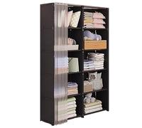 Portable Foldable Wardrobe Closet - 8 Compartment Modular Armoire Dustproof Clothes Storage Shelf for Bedroom Space-Saving Design Easy Assembly