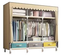 Portable Foldable Wardrobe Closet - Lightweight Space-Saving Fabric Storage Rack with Compartments for Home & Travel - Easy to Assemble Clothing nizer for Efficient Storage