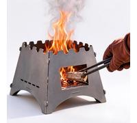 Portable Foldable Wood Burning Stove for Outdoor Cooking 3mm Carbon Steel | Modular Camping Wood Stove, Tool-free Assembly, Car Camping, Backyard Picnic, Outdoor Wilderness Cooking