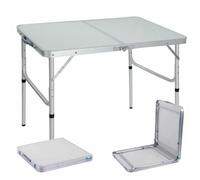 Portable Folding Aluminum Camping Table - Lightweight Adjustable Picnic Table for Outdoor BBQ and Camping - Features Carry Handle