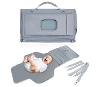 Portable Folding Baby Changing Mat - Portable Waterproof Baby Changing Mat Comprising 4 Pockets Together with a Dispenser of Baby Wipes Accessories for Baby, Travel and Christening Gift