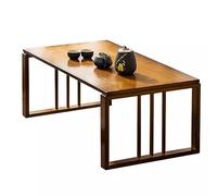 Portable Folding Bamboo Coffee Table - Farmhouse Style Tea Table Low Floor Kotatsu Table with Compact Foldable Design (27.5x16.5x13 inch) - Ideal for Small Spaces