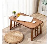Portable Folding Bamboo Coffee Table - Low Profile, Space-Saving Design for Small Apartments, No Assembly Needed, Home Decor, Cact (27.5x12.2x15.7in)