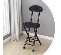 Portable Folding Bar Stool - 45cm Seat Height Dining Chair for Garden, Camping, Kitchen, Bistro with Backrest
