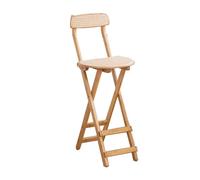Portable Folding Bar Stool with Backrest - Modern Wooden High Chair for Outdoor Camping, Kitchen, Cafe & Shop - Tall Folding Seat for Easy Storage, Space-Saving Design