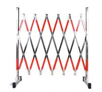 Portable Folding Barricade - Stainless Steel Expandable Safety Fence for Traffic Control, Road Barriers, Instant Setup for Events, Factories, Schools, Outdoor Use