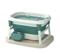 Portable Folding Bathtub for Kids Freestanding Non Slip Travel Tub Foldable Shower Bathtub Mini Air Swimming Pool Green Color Compact and Convenient Storage.