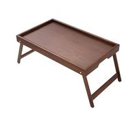 Portable Folding Bedside Table with Cup Holders Versatile Desk for Eating Praying & Studying Brown Color Ideal for Home & Travel Use