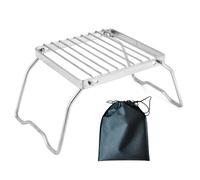 Portable Folding Campfire Grill Stand Stainless Steel Grate Camp Rack Outdoor Cooking Stove Stand Easy Folding Campfire
