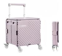Portable Folding Camping Cart, Lightweight Grocery Trolley with Wheels, Adjustable Telescoping Handle for Outdoor Shopping, Travel & Garden Use