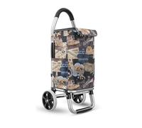 Portable Folding Camping Cart with 2 Wheels 36L Capacity Lightweight Insulated Shopping Trolley for Easy Transport - Ideal for Outdoor Adventures and Grocery Trips