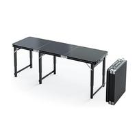 Portable Folding Camping Table 3 Adjustable Heights Aluminum + MDF Ideal for Indoor & Outdoor Use Beach 180x60cm Lightweight &