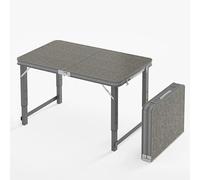 Portable Folding Camping Table Adjustable Height Aluminum + MDF Outdoor Indoor Use 120x60cm Lightweight Picnic Beach Travel Easy Setup