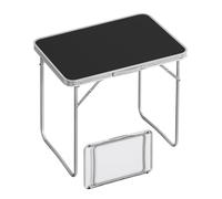 Portable Folding Camping Table, Lightweight Aluminum Picnic Table with Handle, Fold Up Garden Table for Outdoor Beach BBQ, 70 x 50 x 60 cm, Black(Black)