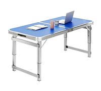 Portable Folding Camping Table - Rectangular Card Table with Collapsible Legs & Carrying Handle - Ideal for Camping, Picnics, Office, Parties - Lightweight Aluminum Construction