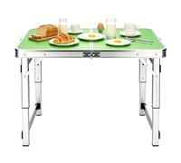 Portable Folding Camping Table - Rectangular Card Table with Collapsible Legs & Carrying Handle - Ideal for Camping, Picnics, Office, Parties - Lightweight Aluminum Construction