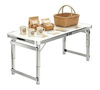 Portable Folding Camping Table - Rectangular Card Table with Collapsible Legs & Carrying Handle - Ideal for Camping, Picnics, Office, Parties - Lightweight Aluminum Construction