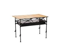 Portable Folding Camping Table with Adjustable Height Roll-up Aluminum Top Lightweight Picnic Table for Indoor/Outdoor Use 95 * 55 * 50-80cm Storage Included