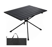 Portable Folding Camping Table with Carry Bag 68x47cm Lightweight Picnic Table Compact RollUp Table for Outdoor Hiking Travel BBQ Parties Beach Use (Size: A)