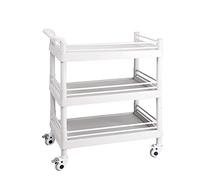 Portable Folding Camping Wagon with Wheels Mobile Beauty Trolley Rolling Cart with Handle Storage Tray Universal Brake Wheels 53cm Wide for Outdoor & Events