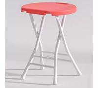 Portable Folding Chair 550 Lbs Capacity - Lightweight Outdoor Stool with Non-Slip Feet & Padded Seat, Easy Carry Handles, No Assembly Needed, Ideal for Camping & Events (Red, Parallel Bars)