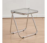 Portable Folding Chair - Acrylic Transparent Design No Assembly Needed High Load Capacity Perfect for Indoor & Outdoor Use (Grey) - Lightweight Stylish Space-Saving.