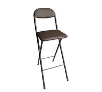 Portable Folding Chair Set - 2 Pieces Cushioned High Bar Stool for Office Guitar Counter - LightweightBrown 70cm Height - Ideal for Small Spaces