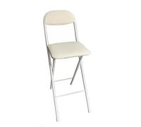 Portable Folding Chair Set2 Pieces Cushioned High Bar Stool for Office Guitar CounterWhite 65cmPerfect for Small Spaces & Easy Storage