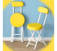 Portable Folding Chair with Backrest Lightweight Yellow Padded Kitchen Stool Comfortable SpaceSaving Design for Home Use Ideal for Dining and Relaxing