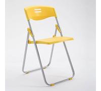 Portable Folding Chair with Tablet Arm, Stackable Mesh Backrest for Office, School, and Training