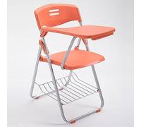 Portable Folding Chair with Tablet Arm, Stackable Mesh Backrest for Office, School, and Training
