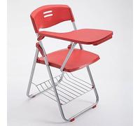 Portable Folding Chair with Tablet Arm, Stackable Mesh Backrest for Office, School, and Training