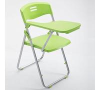 Portable Folding Chair with Tablet Arm, Stackable Mesh Backrest for Office, School, and Training