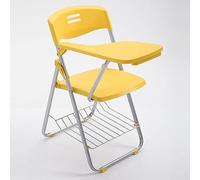 Portable Folding Chair with Tablet Arm, Stackable Mesh Backrest for Office, School, and Training